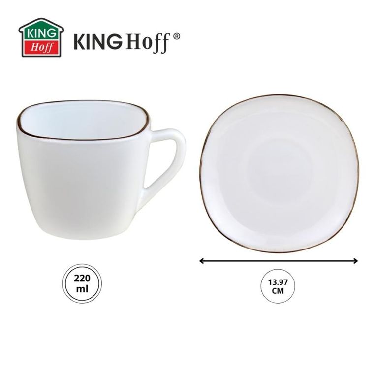 Kinghoff, zestaw kawowy, 6 filiżanek ze spodeczkami, KH-1930