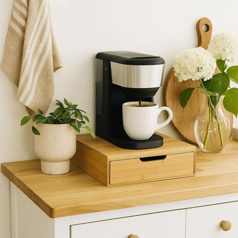 Kinvara, pojemnik na kapsułki do kawy, bambusowy, 8 przegródek, 30-30 cm