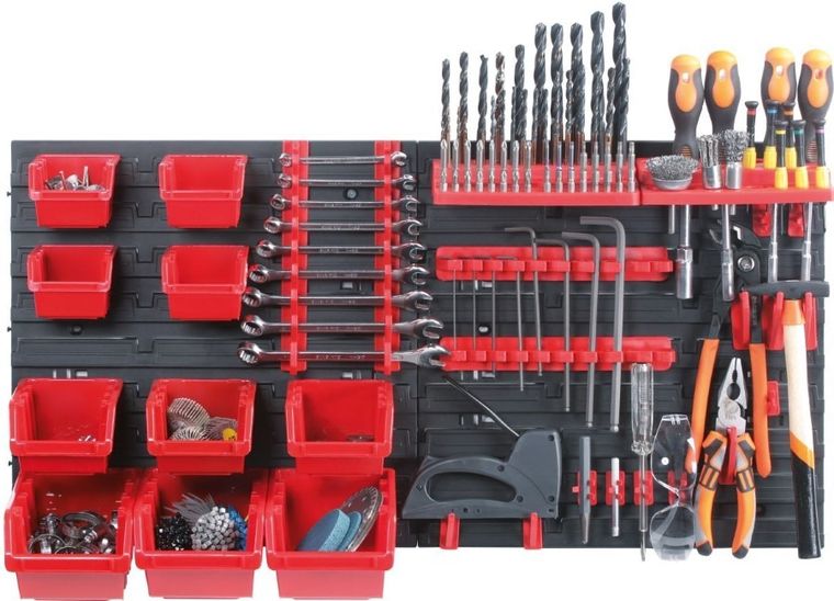 Kistenberg, zestaw tablic pojemników warsztatowych i uchwytów, Orderline