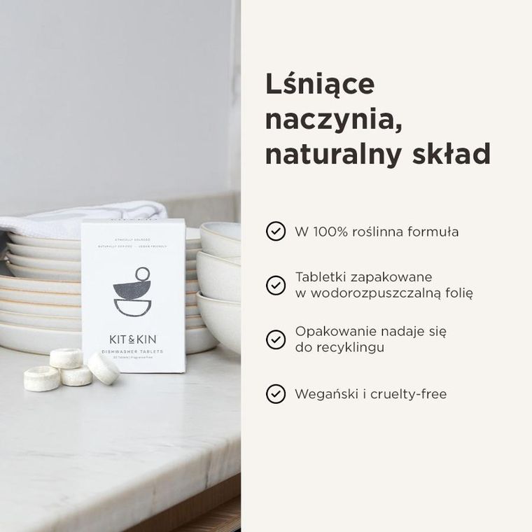 Kit & Kin, naturalne tabletki do zmywarki, 30 szt.