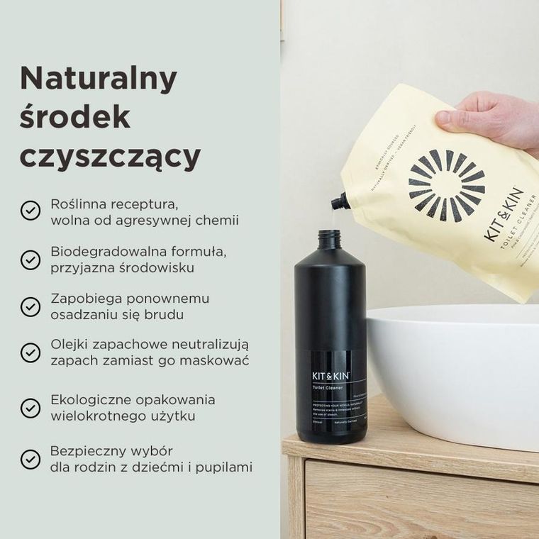 Kit & Kin, naturalny płyn do czyszczenia toalety, o zapachu sosny i cedru, 1l