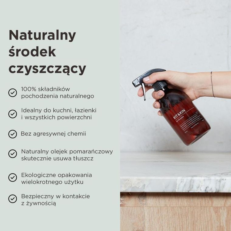 Kit & Kin, naturalny uniwersalny płyn do sprzątania domu, o zapachu cytrusów, 500 ml