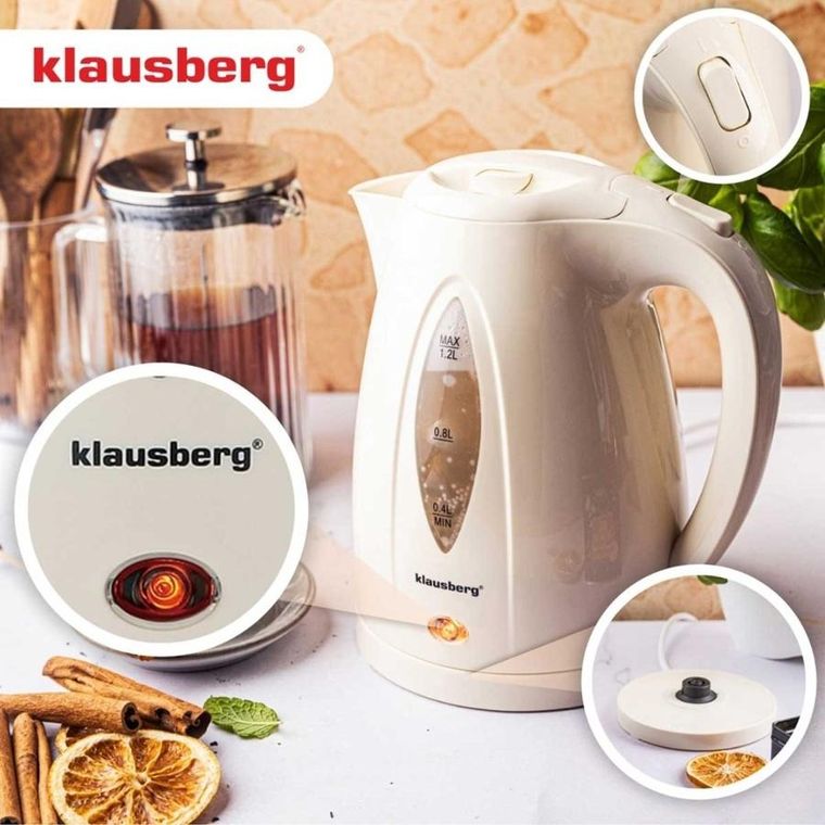 Klausberg, czajnik elektryczny, kremowy, 1,2l, KB-9002