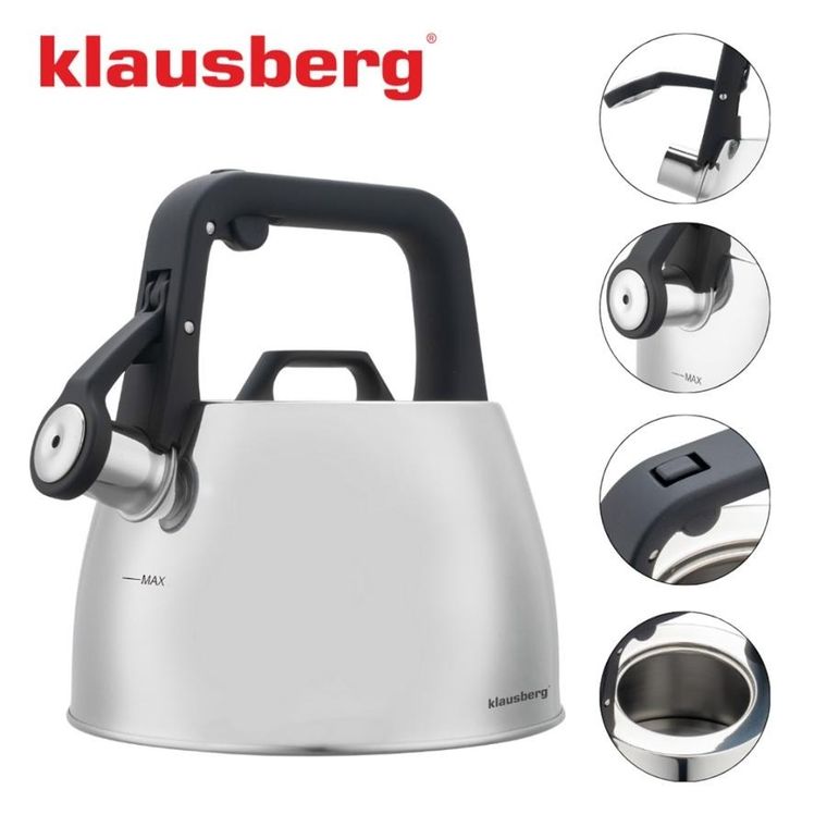 Klausberg, czajnik z gwizdkiem, stalowy, 2,5l, KB-7914