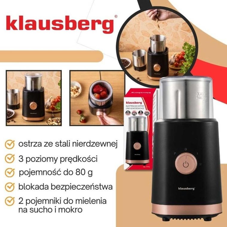Klausberg, elektryczny młynek do kawy przypraw owoców, kb-7992