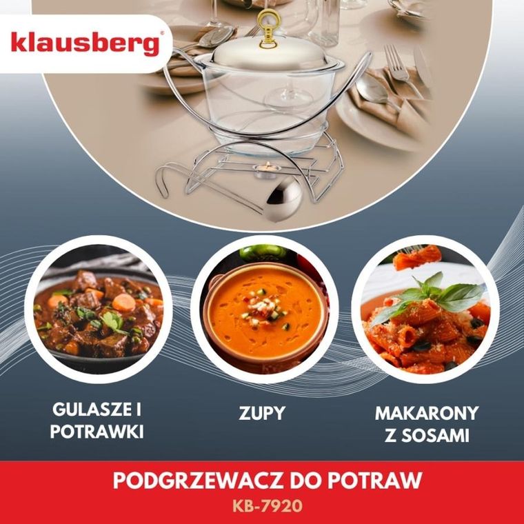 Klausberg, podgrzewacz żaroodporny, waza, 4l, KB-7920