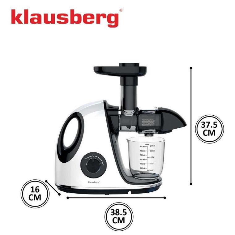 Klausberg, sokowirówka, wyciskarka wolnoobrotowa, biała, KB-7864