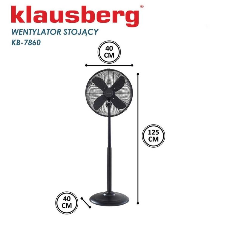 Klausberg, wentylator, wiatrak podłogowy, KB-7860