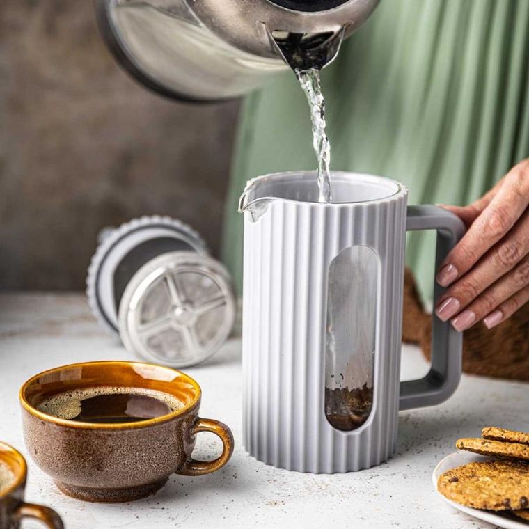 Klausberg, zaparzacz tłokowy do kawy/herbaty, szary, 600 ml