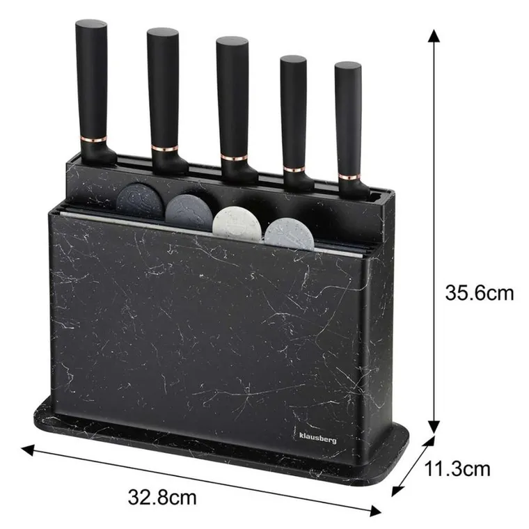 Klausberg, zestaw noży i desek kuchennych na stojaku