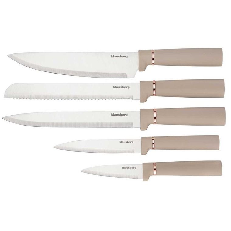Klausberg, zestaw noży i przyborów kuchennych z deską w stojaku