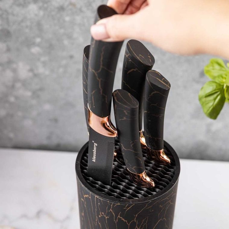 Klausberg, zestaw noży kuchennych na stojaku, 5 szt.