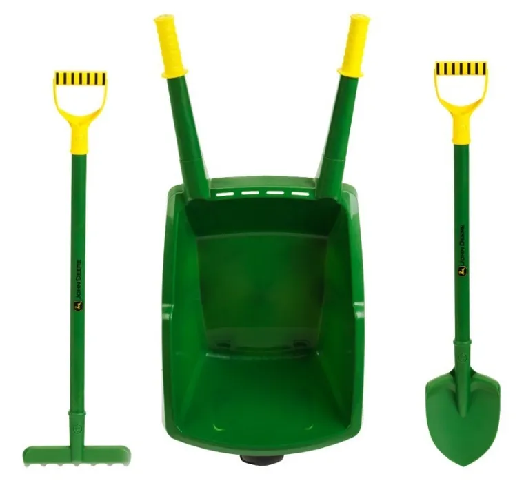 Klein, John Deere, taczka z łopatką i grabkami