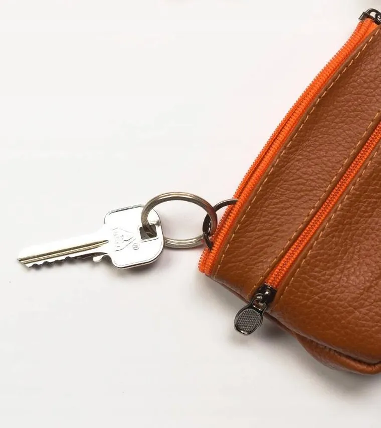 Kluczówka-portmonetka ze skóry naturalnej