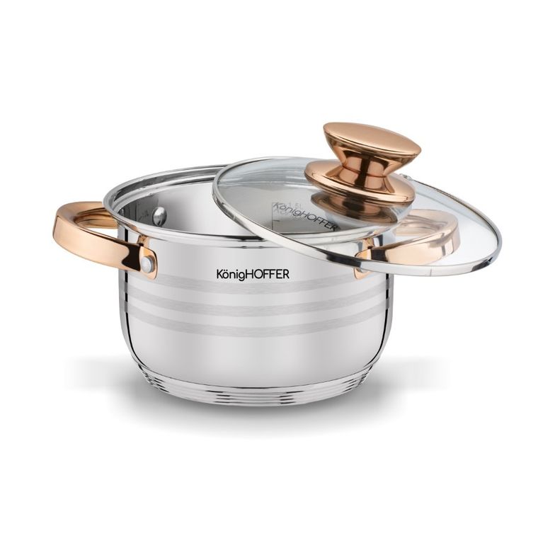 Könighoffer, Bari Rose Gold, komplet garnków, indukcja, 12 elementów
