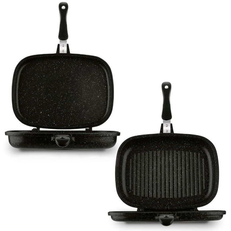 Könighoffer, Doppio Marble, patelnia grillowa dwustronna, marmurowa, 32-24 cm