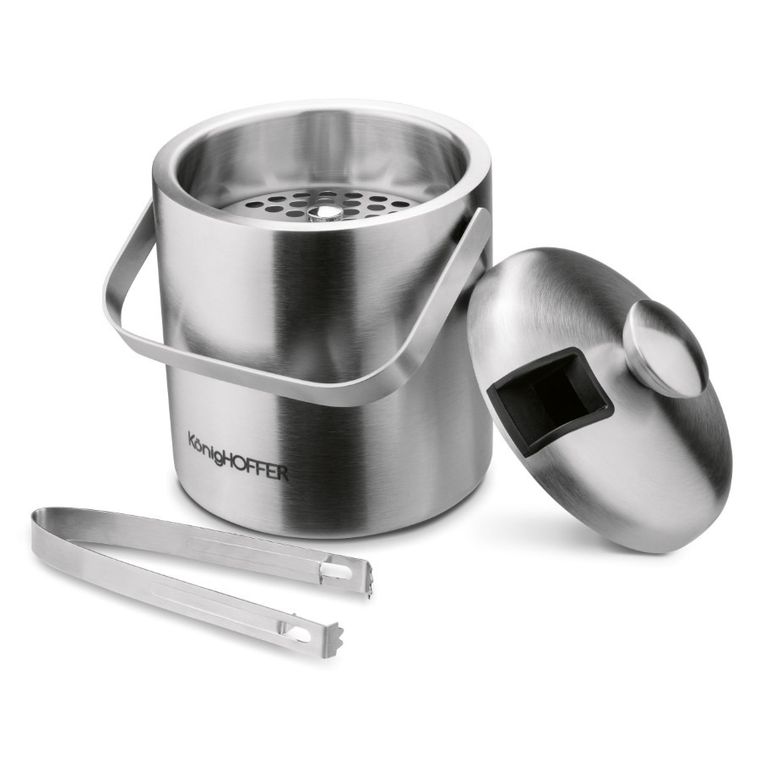 Könighoffer, Lugo, wiaderko do lodu ze szczypcami, satyna 1,3l