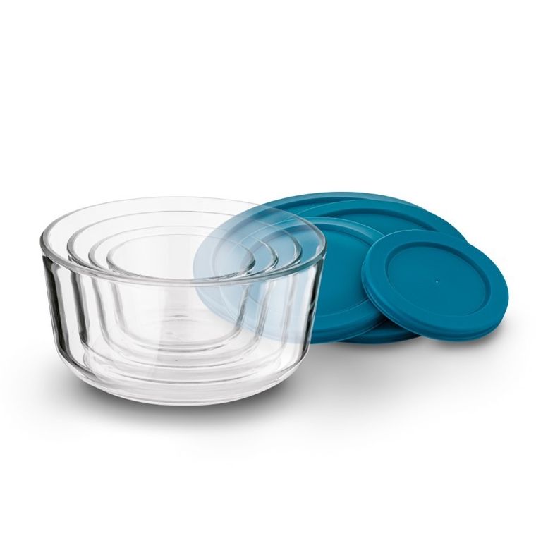 Könighoffer, Miranda, miski szklane borokrzemowe z pokrywkami, 4 szt.