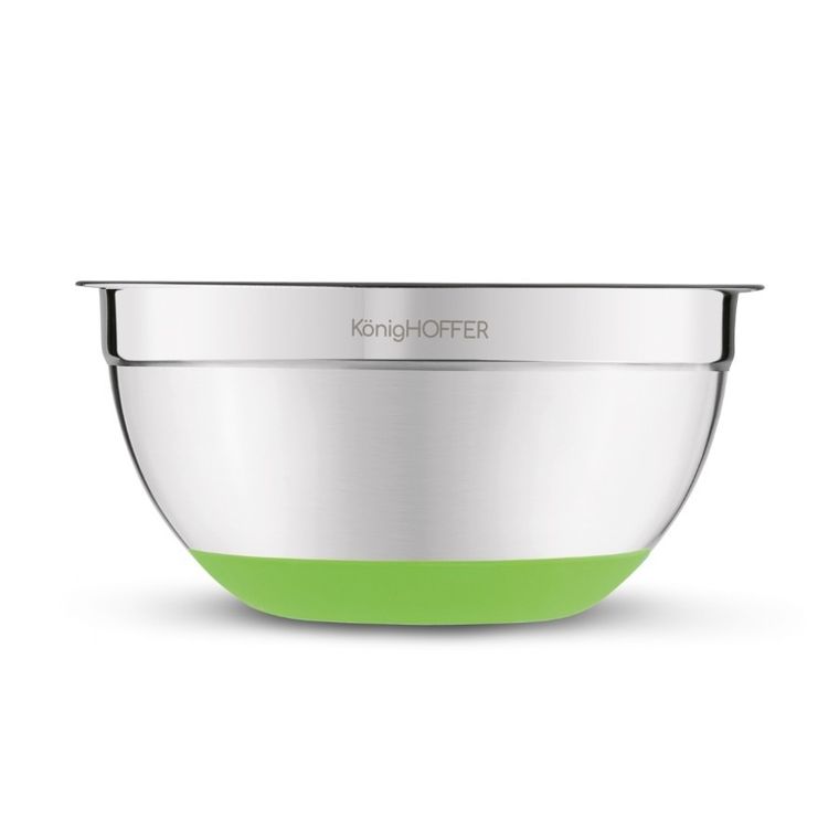 Könighoffer, miska nierdzewna satynowa, silikonowa podstawa, zielony, 28-13 cm