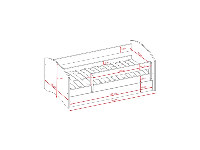 Kocot Kids, Babydreams, łóżko, niebieskie, panda, 70-140 cm