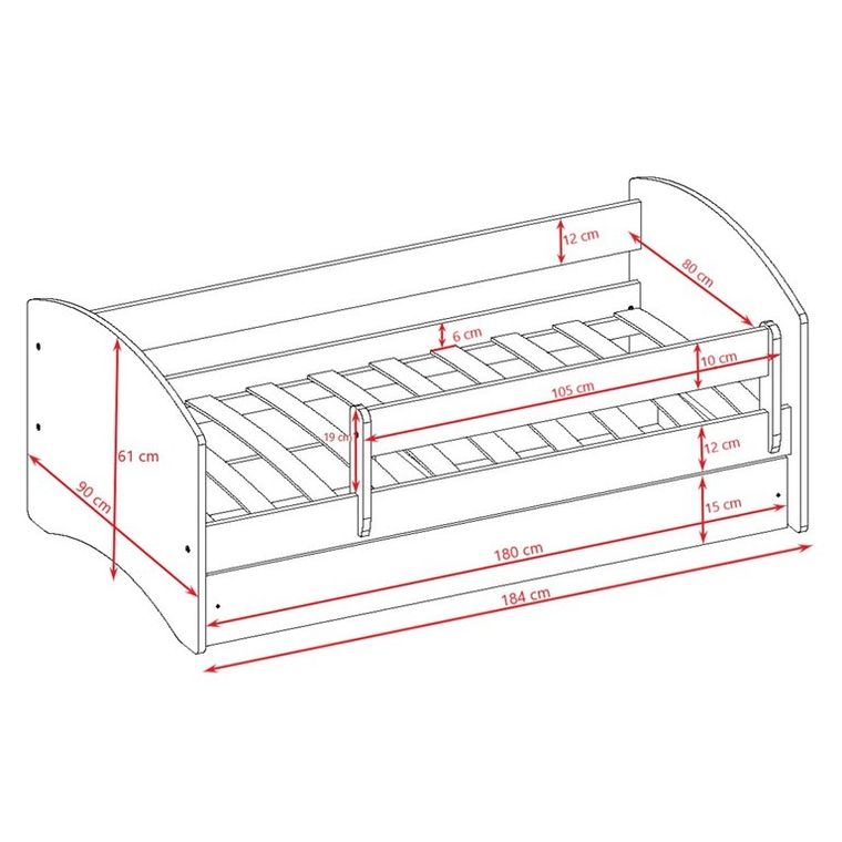 Kocot Kids, Babydreams, łóżko z materacem, różowe, kot, 70-140 cm