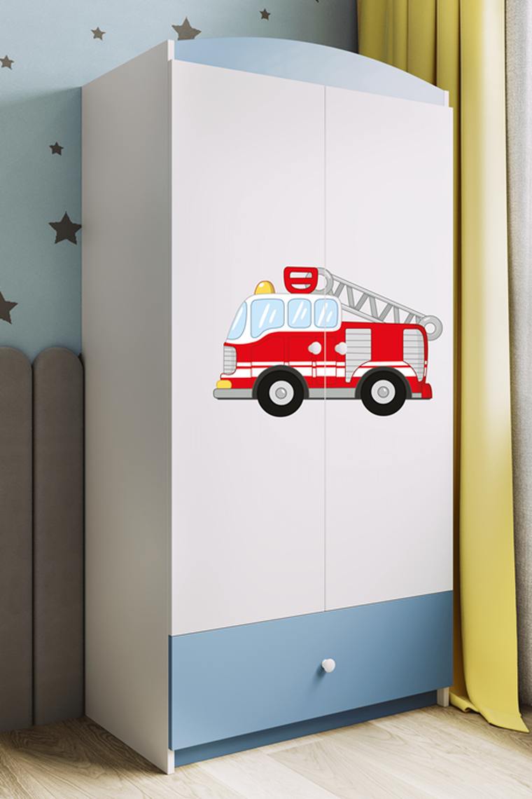Kocot Kids, Babydreams, szafa, niebieska, straż pożarna, 181.2-52-90 cm