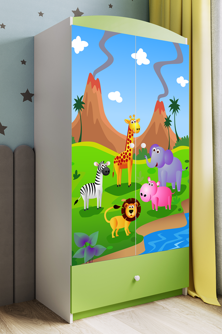 Kocot Kids, Babydreams, szafa, zielona, safari, 181.2-52-90 cm