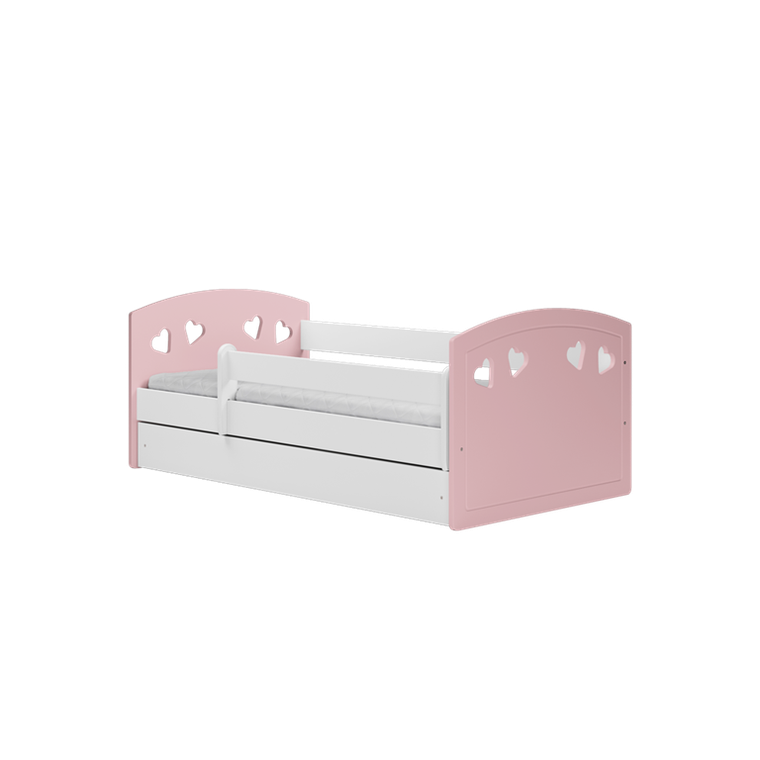 Kocot Kids, Julia, łóżko z materacem, pudrowy róż, 80-180 cm