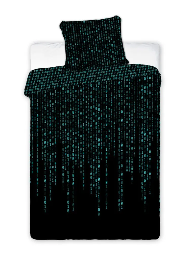 Kod, 2-częściowy komplet pościeli, świecąca w ciemności, 160-200 cm