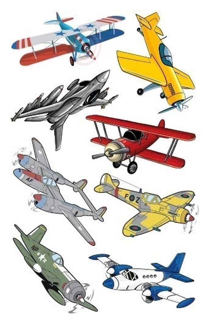 Kolorowanka z tatuażami. Samoloty