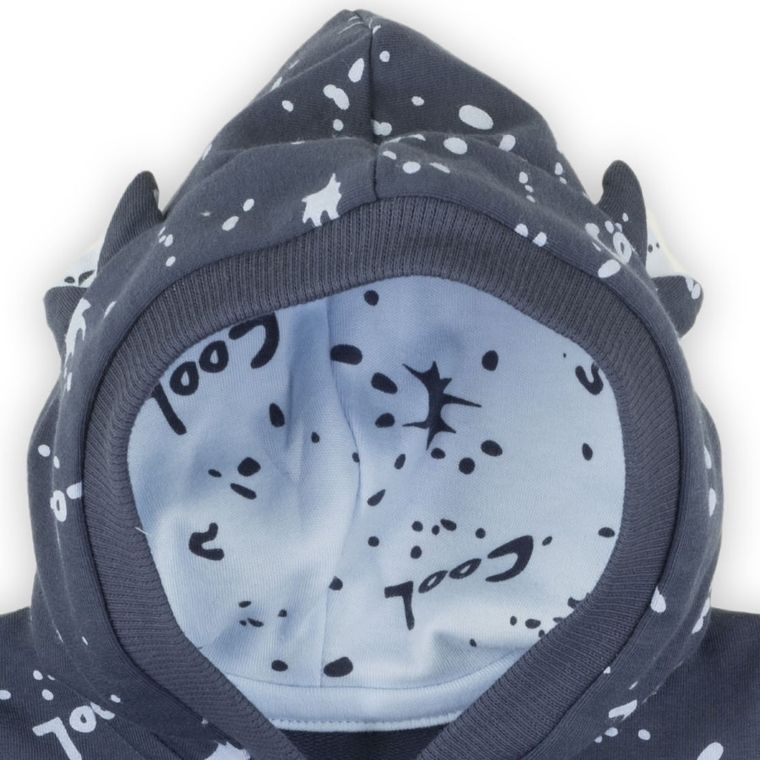 Kombinezon przejściowy chłopięcy z kapturem, granatowy, Nicol