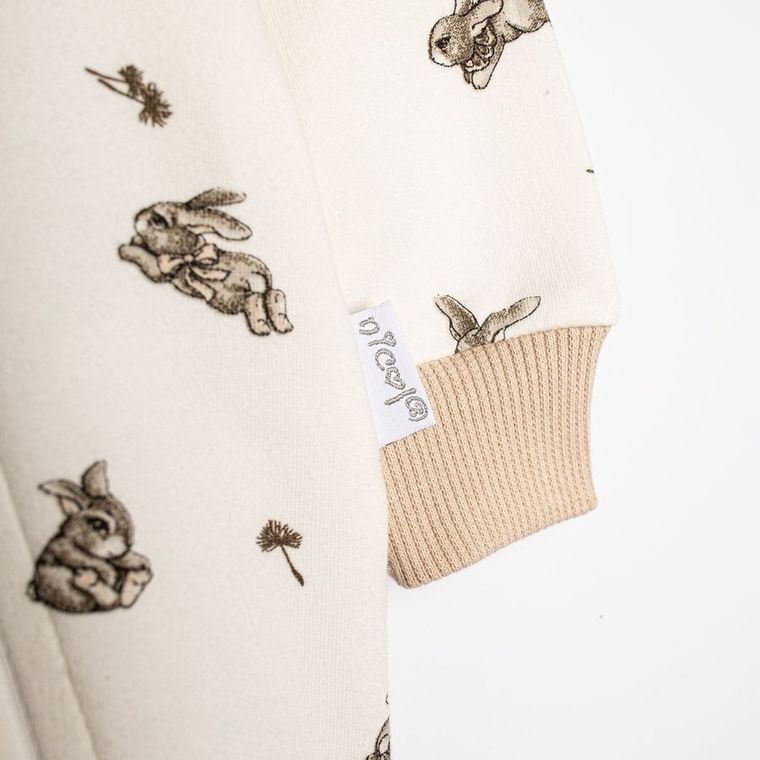 Kombinezon przejściowy dziewczęcy z kapturem, beżowy, Nicol