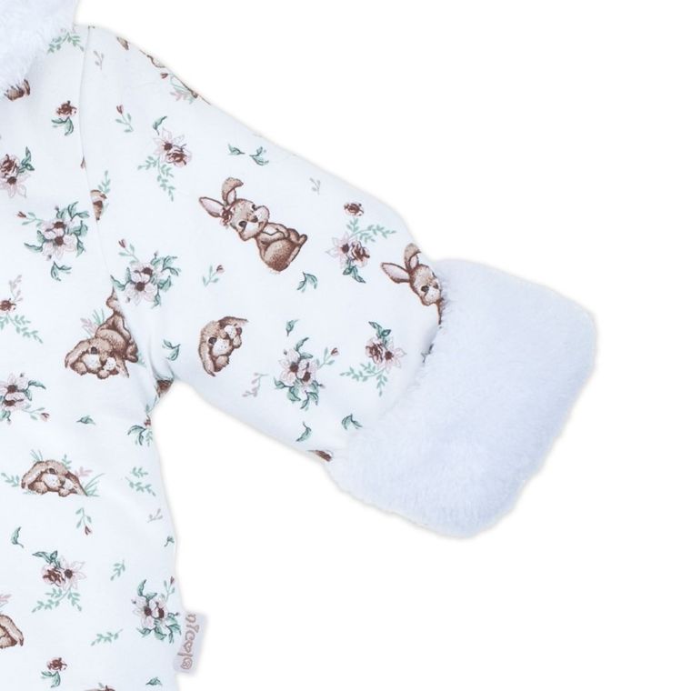 Kombinezon przejściowy dziewczęcy z kapturem, ocieplany, biały, Nicol