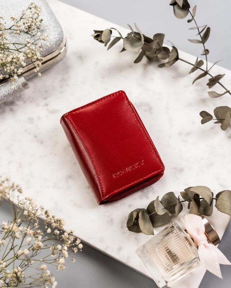 Kompaktowy skórzany portfel damski, Rovicky