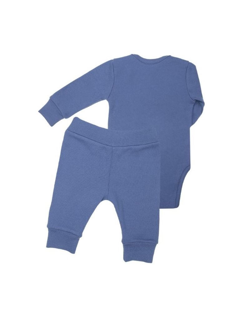 Komplet chłopięcy, Body z długim rękawem, Spodnie dresowe, niebieski, Nicol