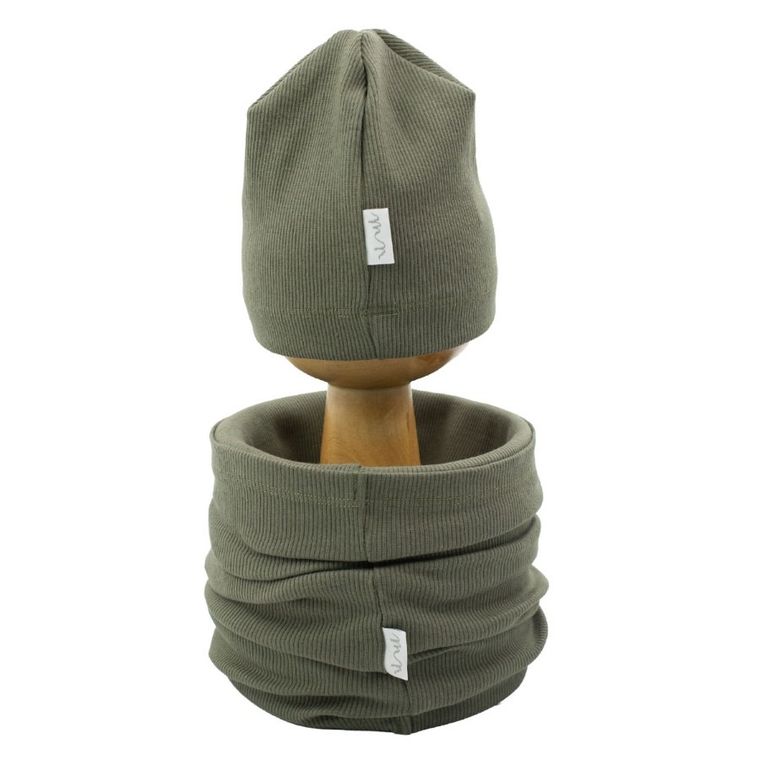 Komplet chłopięcy, Czapka, Komin, zielony, Nicol