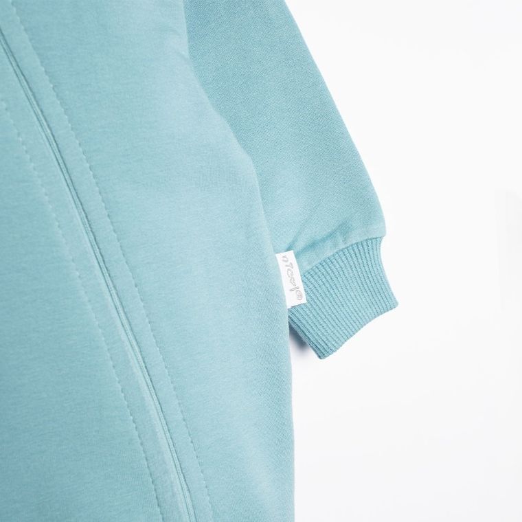 Komplet chłopięcy, Kombinezon przejściowy z kapturem, Buciki niechodki, niebieski, Nicol