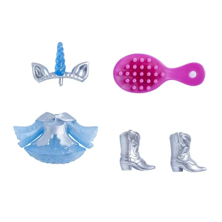 KookyLoos, Rainbow Unicorn, zestaw z figurką i jednorożcem