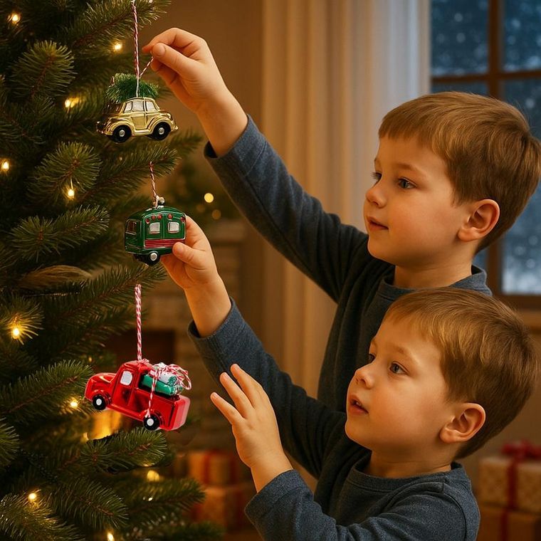 Koopman, bombka choinkowa, przyczepa kempingowa, zielona