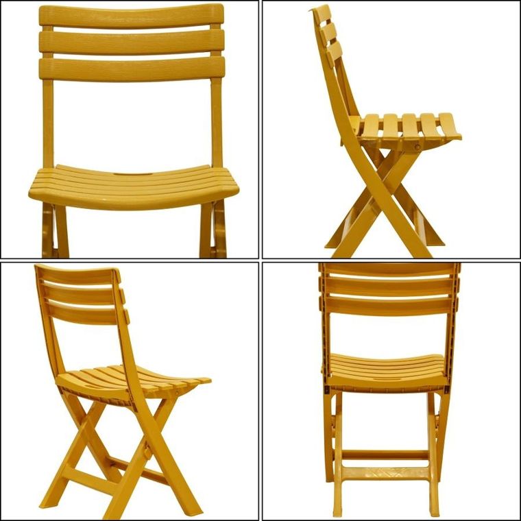 Koopman, Komodo, krzesła cateringowe, składane, plastikowe, beżowe, 4 szt.