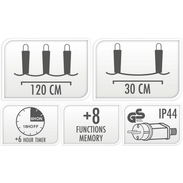 Koopman, lampki choinkowe, kurtyna świetlna, 235 LED, multikolor, 120-120 cm