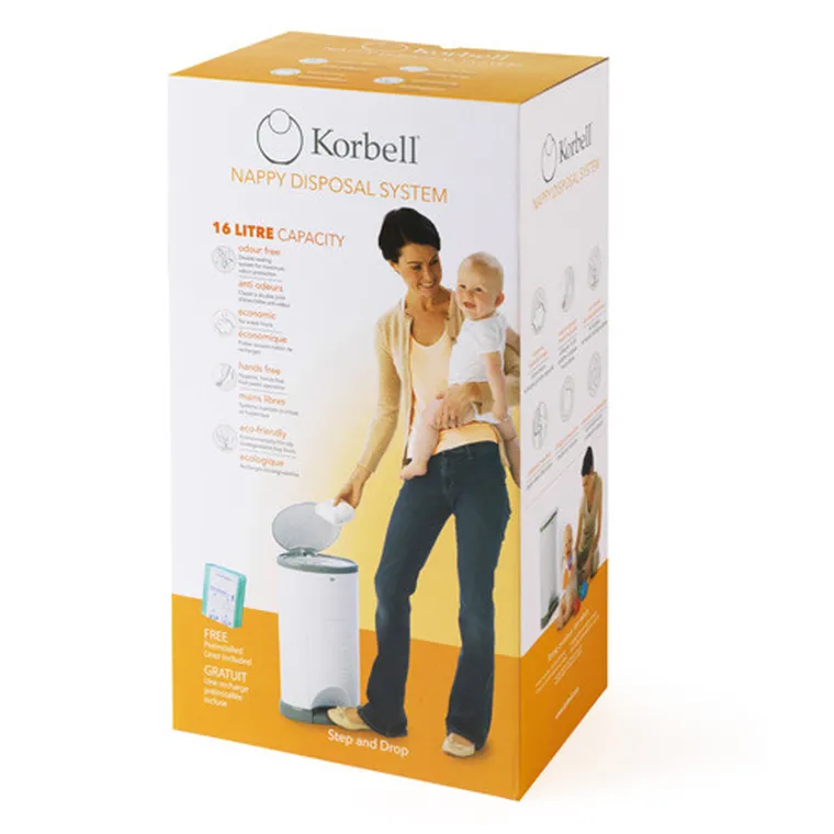 Korbell, pojemnik na zużyte pieluchy, 16 l