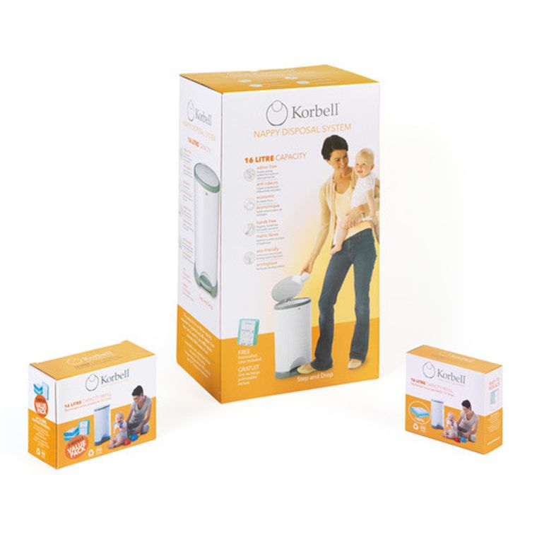 Korbell, wkład do pojemnika na pieluszki, 3-pack, 16 l