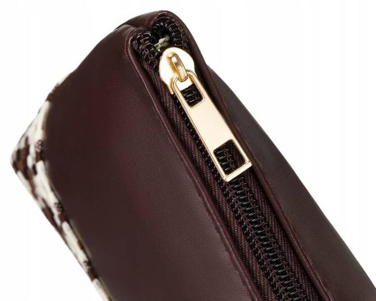 Kosmetyczka podróżna, brązowa, skóra ekologiczna, Rovicky