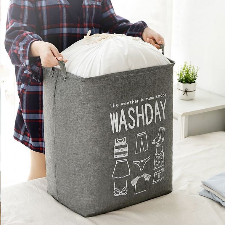 Kosz na pranie, pojemnik na bieliznę, różowy