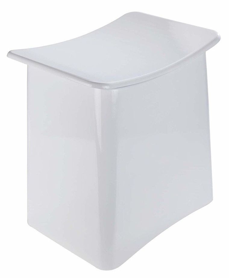 Kosz na pranie z siedziskiem, biały, 2w1