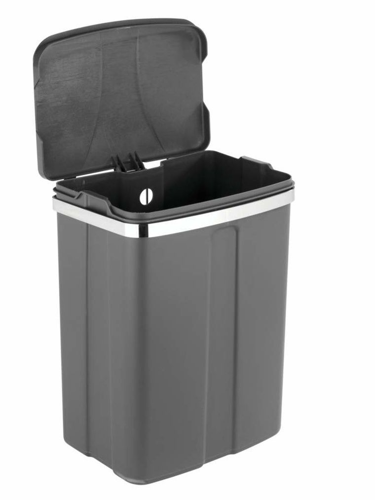Kosz na śmieci, wiszący, szary, 12l