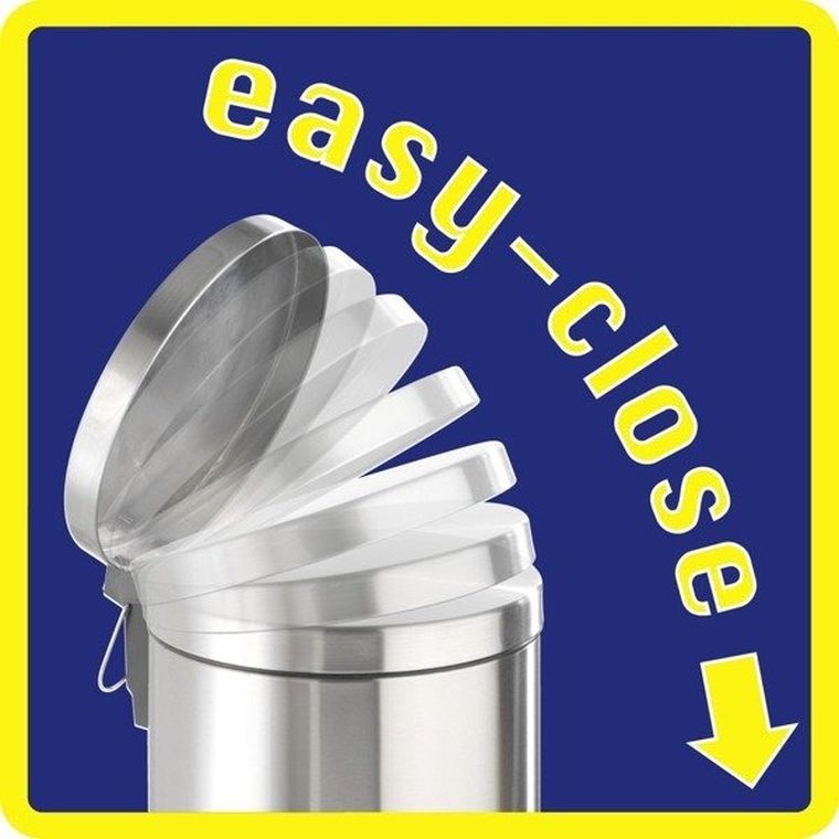 Kosz na śmieci ze stali nierdzewnej, Leman Easy Close, 3 l