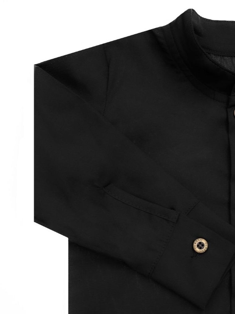 Koszula chłopięca z długim rękawem, czarna, Nicol