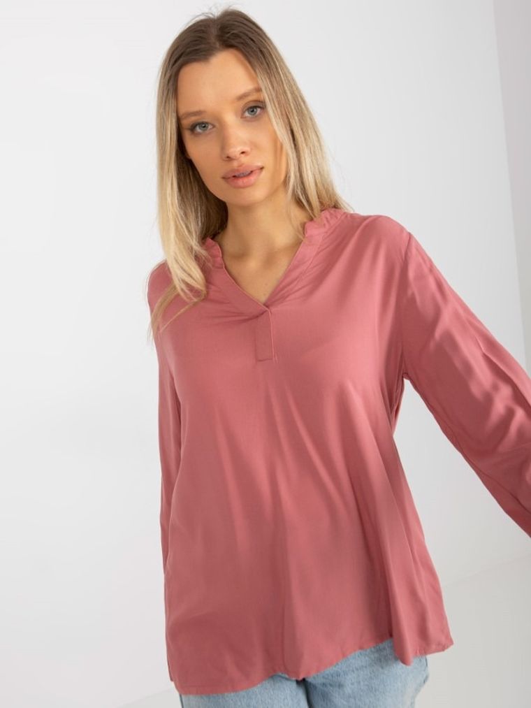 Koszula damska z długim rękawem, różowa, Sublevel